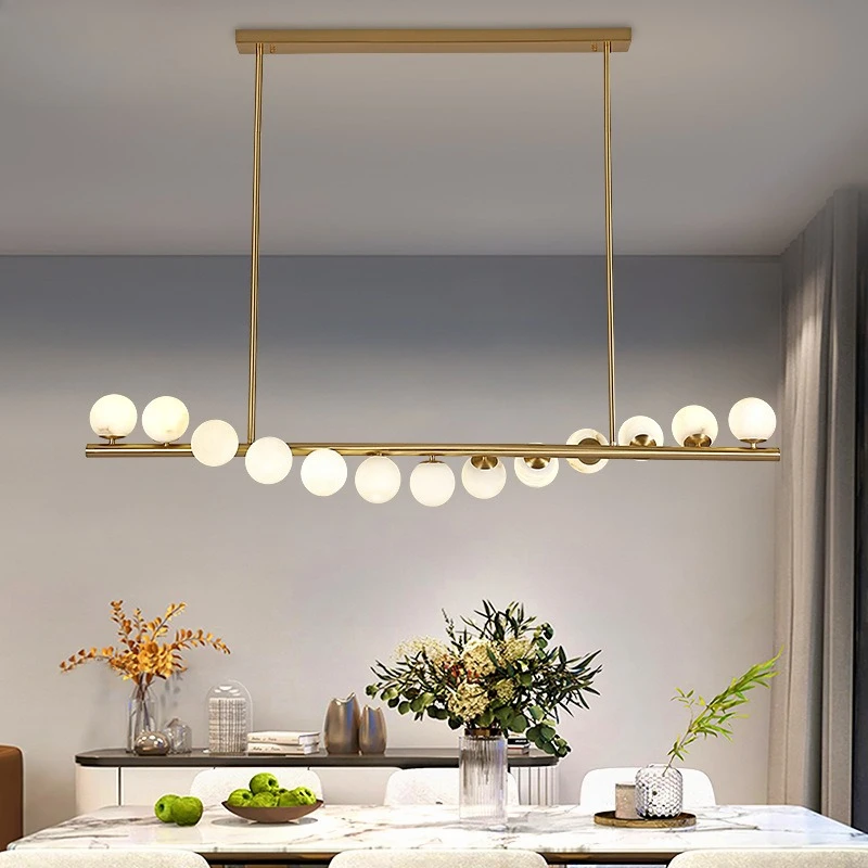 

Natural marble chandelier villa full copper lamp new creative hotel restaurant bar light