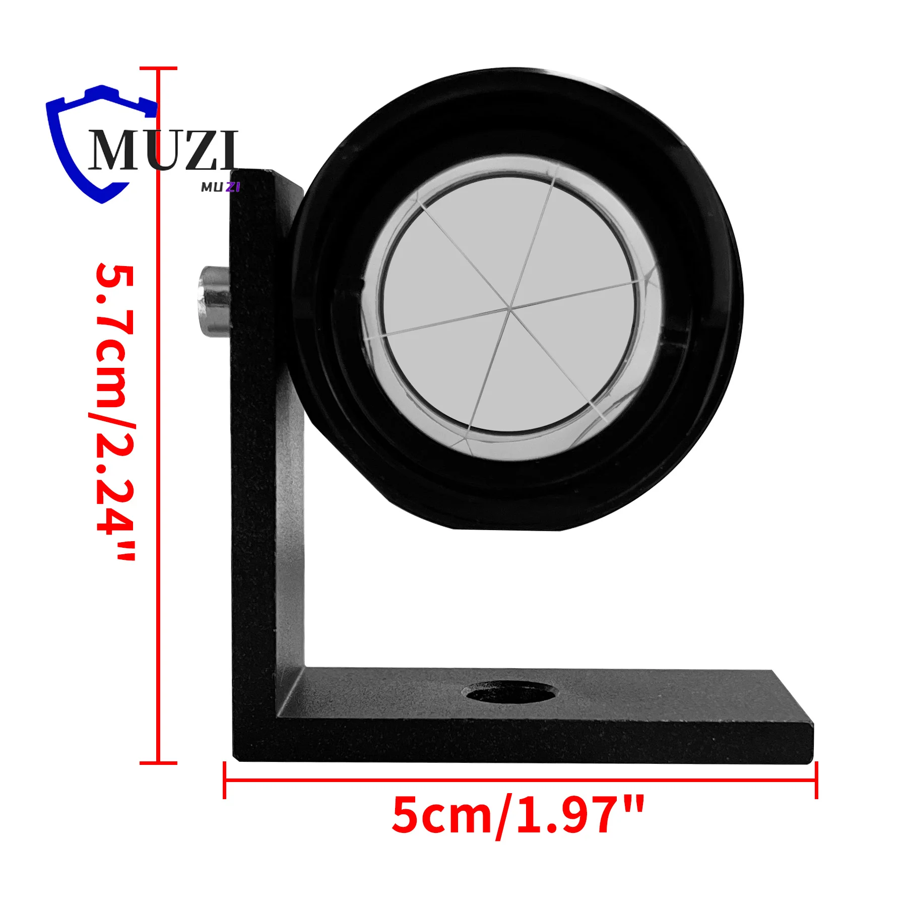 Surveying MP110T Mini Prism with L-Bar Silver Coated Reflector Rain Shade Crosshair for Total Station Tunnel Building Monitoring
