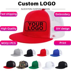 SLECKTON Custom Logo Baseball Hat for Men Embroidery Print Text Brand Design Truck Hat Gorros Snapback Hat Adult Wholesale