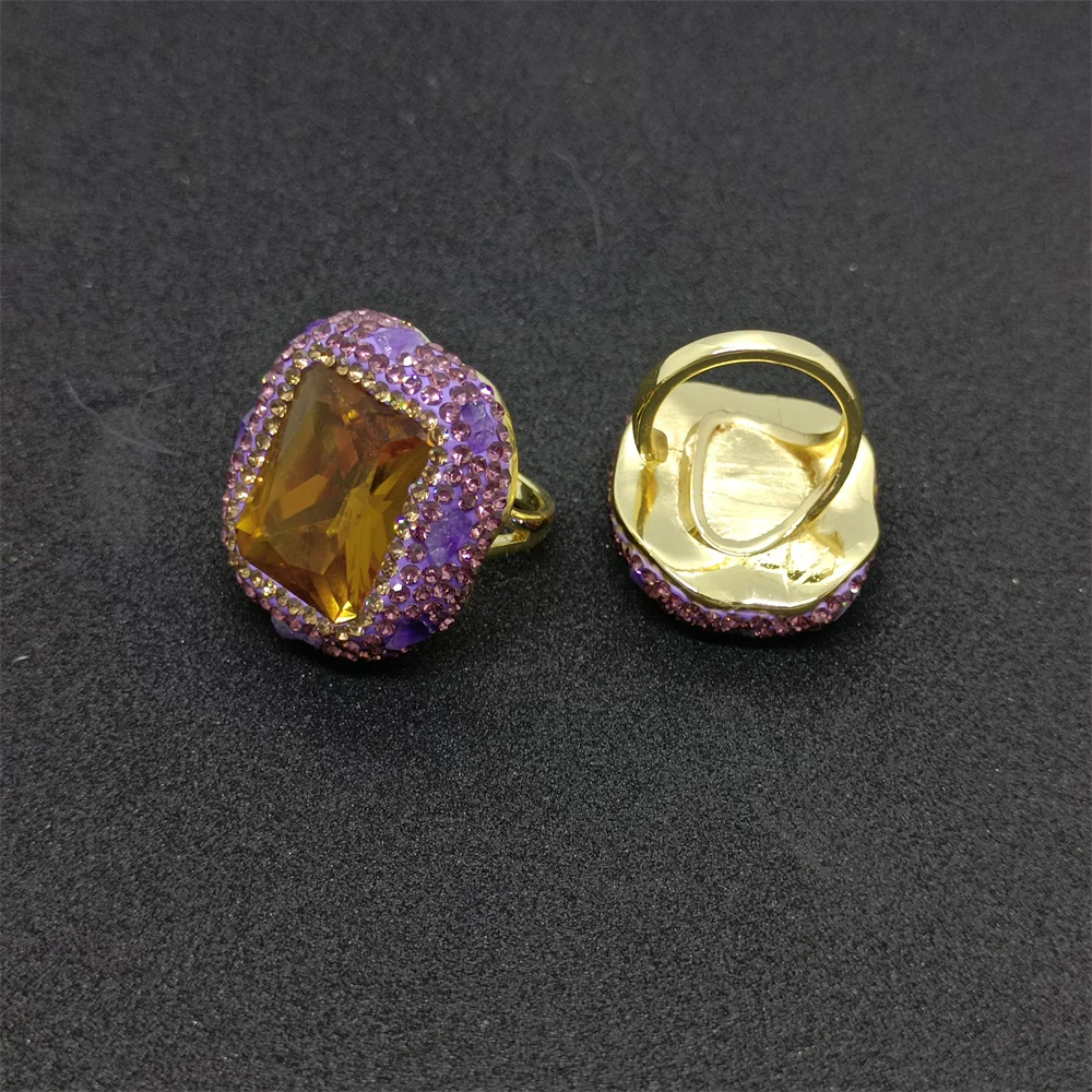 

New Natural Sudan Stone Ring for Women with Personalized Fashion, Luxury, Elegant Amethyst Edge, Exquisite Jewelry for Ladies