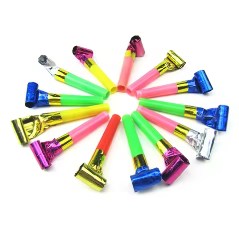 100-Piece Blowing Dragon Whistle Funny Paper Party Blowouts Blowers Noisemaker for New Year Party Birthday Birthday
