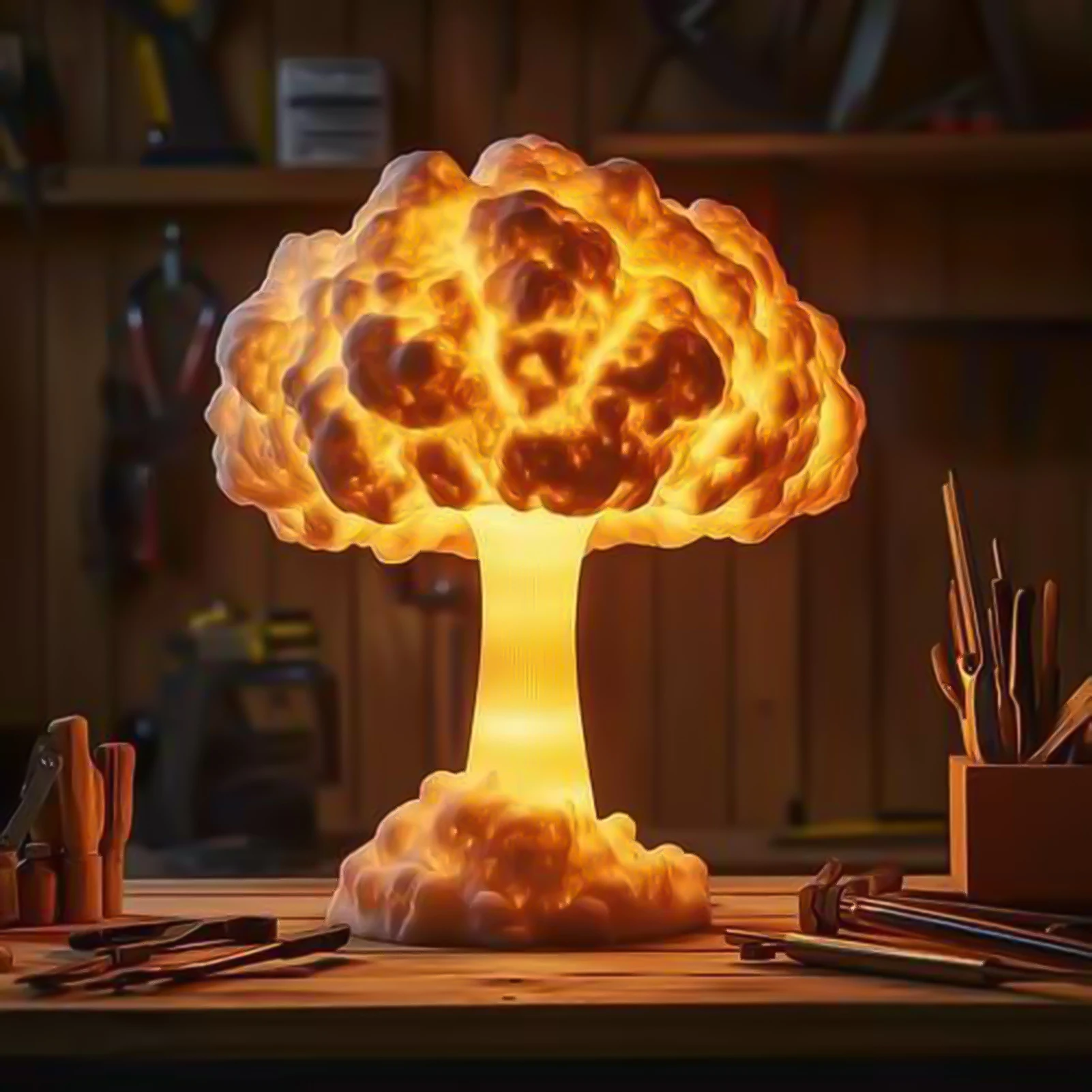 Mushroom Cloud Design Night Light Resin Night Light Bedroom Living Room Decor for Holiday Decorations