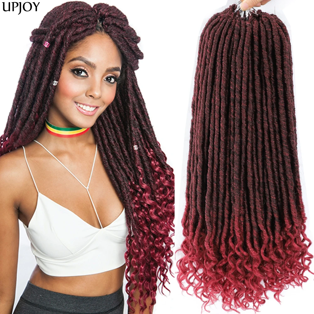 Long Curly Faux Locs Crochet Hair Soft Goddess Locs Crochet Braids Hair for Black Women Girls Synthetic Braiding Hair Extensions