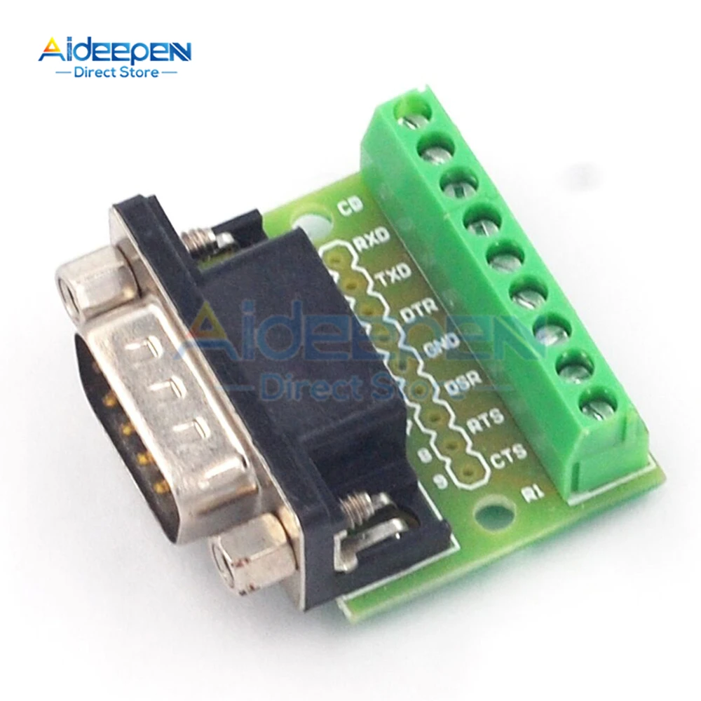 1 قطعة DB9 الذكور والإناث موصل محول المسمار محطة 9-Pin 9-Hole RS232 RS485 تحويل المجلس