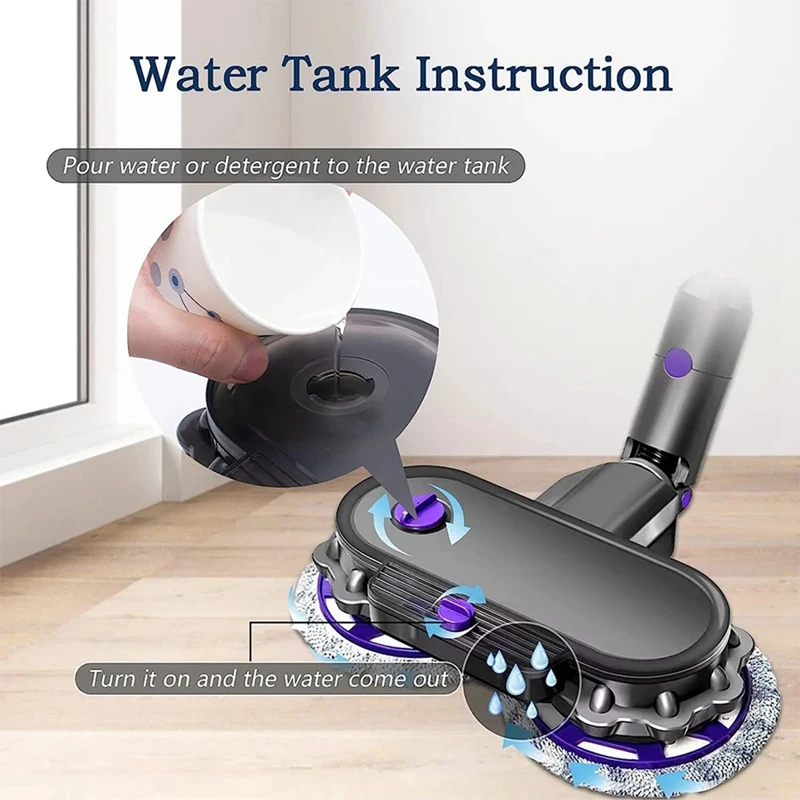 Ersatzteile für elektrischen Moppkopf für Dyson v7 v8 v11 v10 v15 Staubsauger Nass-und Trockenmopp-Reinigungs kopf mit abnehmbarem Wassertank