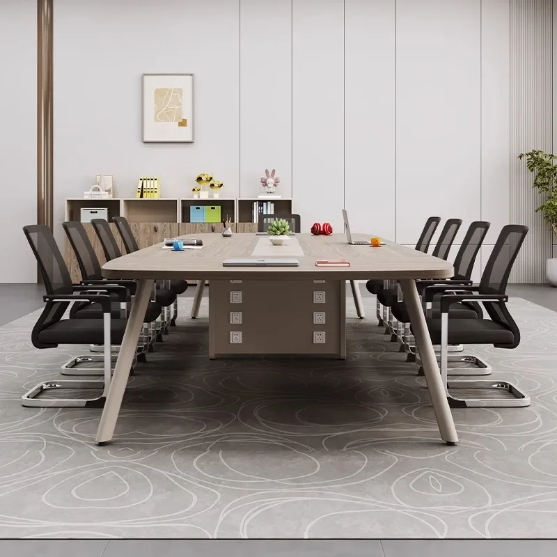 

Simple and modern negotiation reception, oval large long office meeting table and chair combination