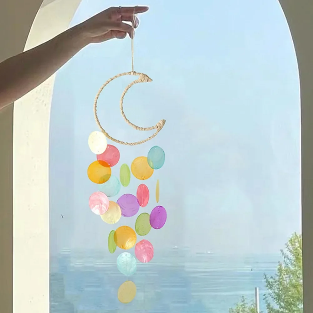 Moon Shell Aeolian Bells Dream Catchers Dream Window Sill Balcony Decoration Colored Natural Wind Chime Pendant Photography Prop