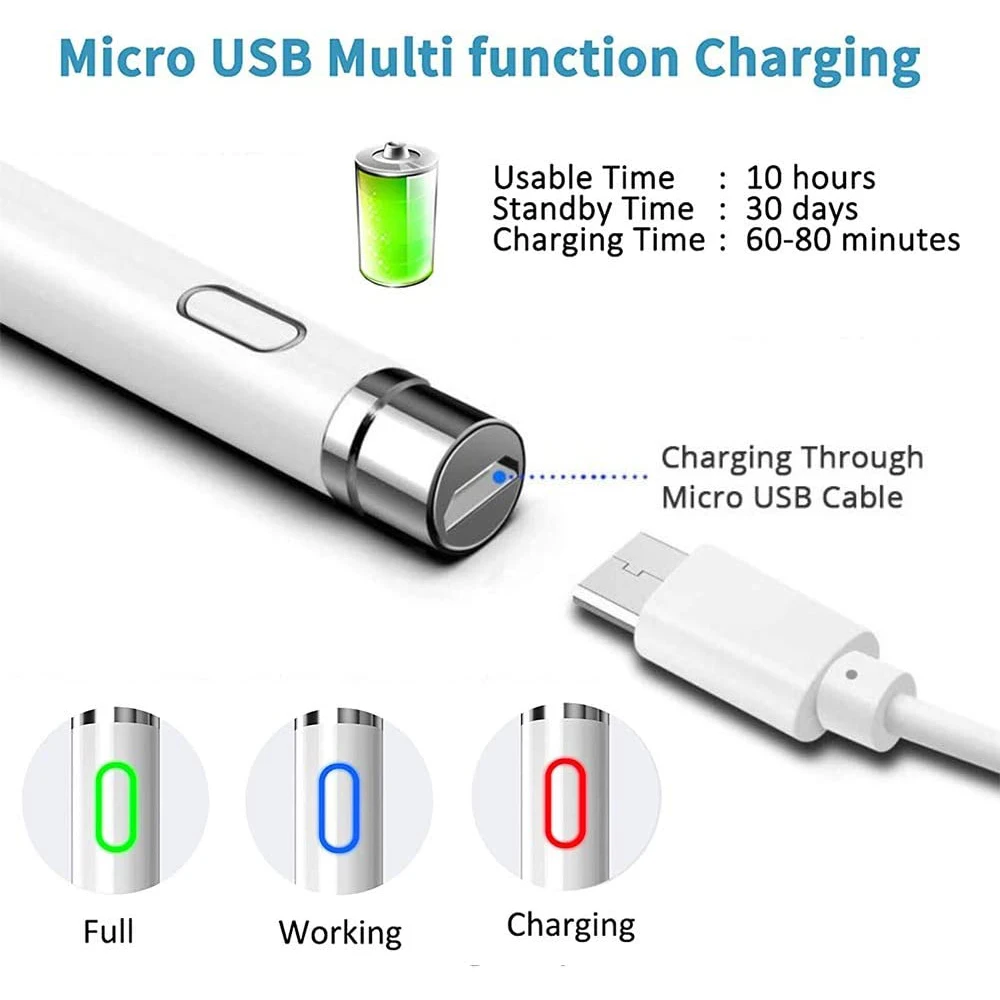 For Apple Pencil 1 2 Universal Stylus Pen Pencil for iPad 2021 Air 2 iPad Pro 11 12.9 Pencil Tablet Pen IOS Android