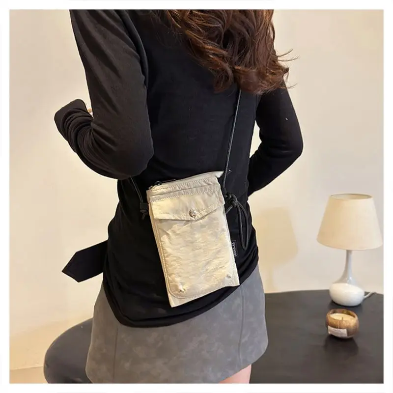 Y2k Simple square phone bag, men's and women's crossbody small bag, walking, shopping, retro portable mini shoulder bag