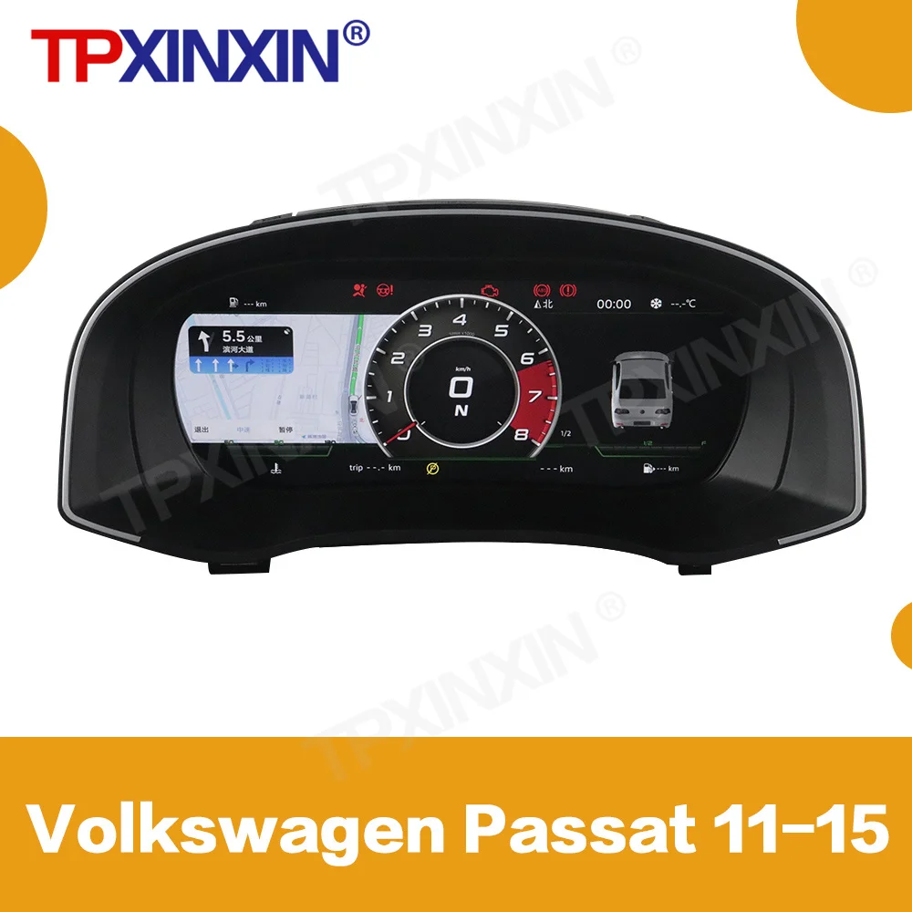 Linux System Digital Cluster Virtual Cockpit For Volkswagen VW Passat 2011-2015 Dashboard Entertainment Speed Meter Screen