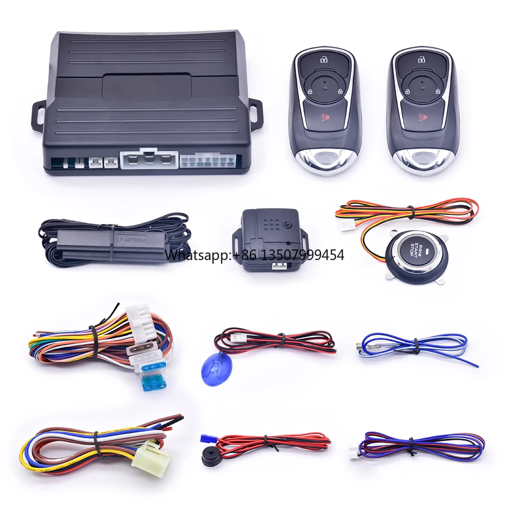 PKE One-Way Remote Start Alarm System with App Control Push Button Start