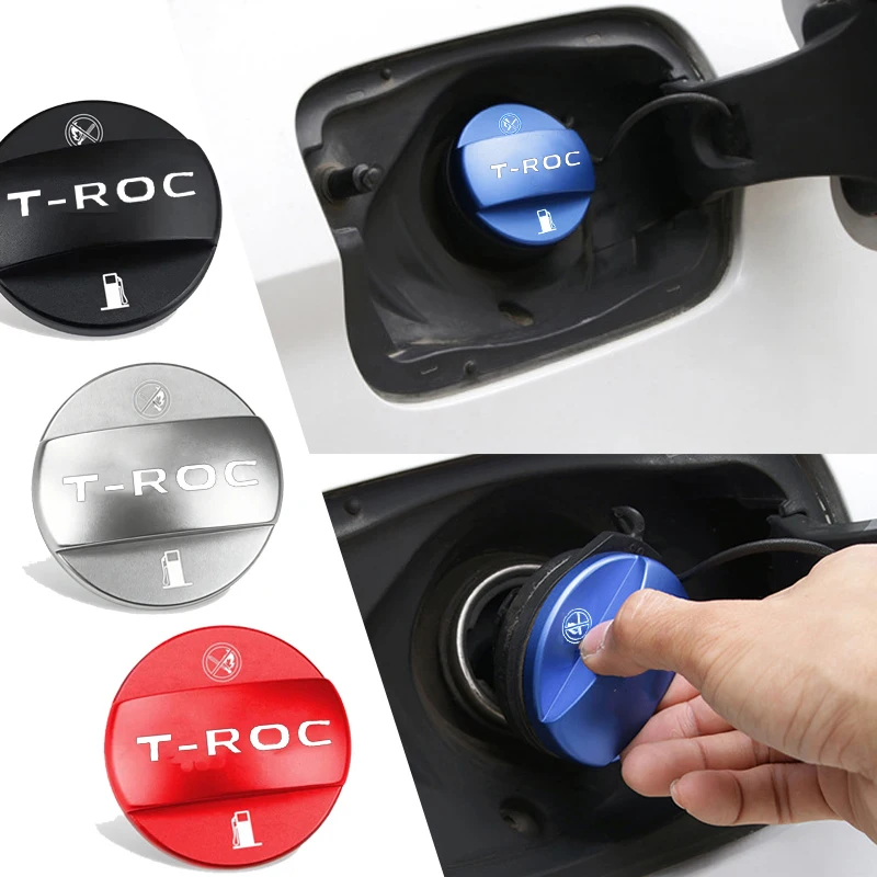 3D Auto Accessories Aluminum Alloy Lid Badge Metal Car Frosted Fuel Tank Cap For Volkswagen VW T-ROC 2026 Trim Petrol Box Cover
