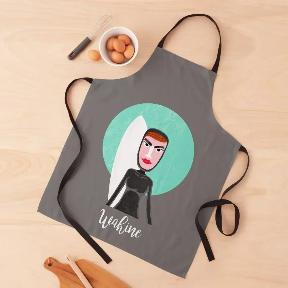 

Wahine - Lady surfer Apron Woman Work Kitchen Things For Home Kitchen Utensils professional hairdresser Apron