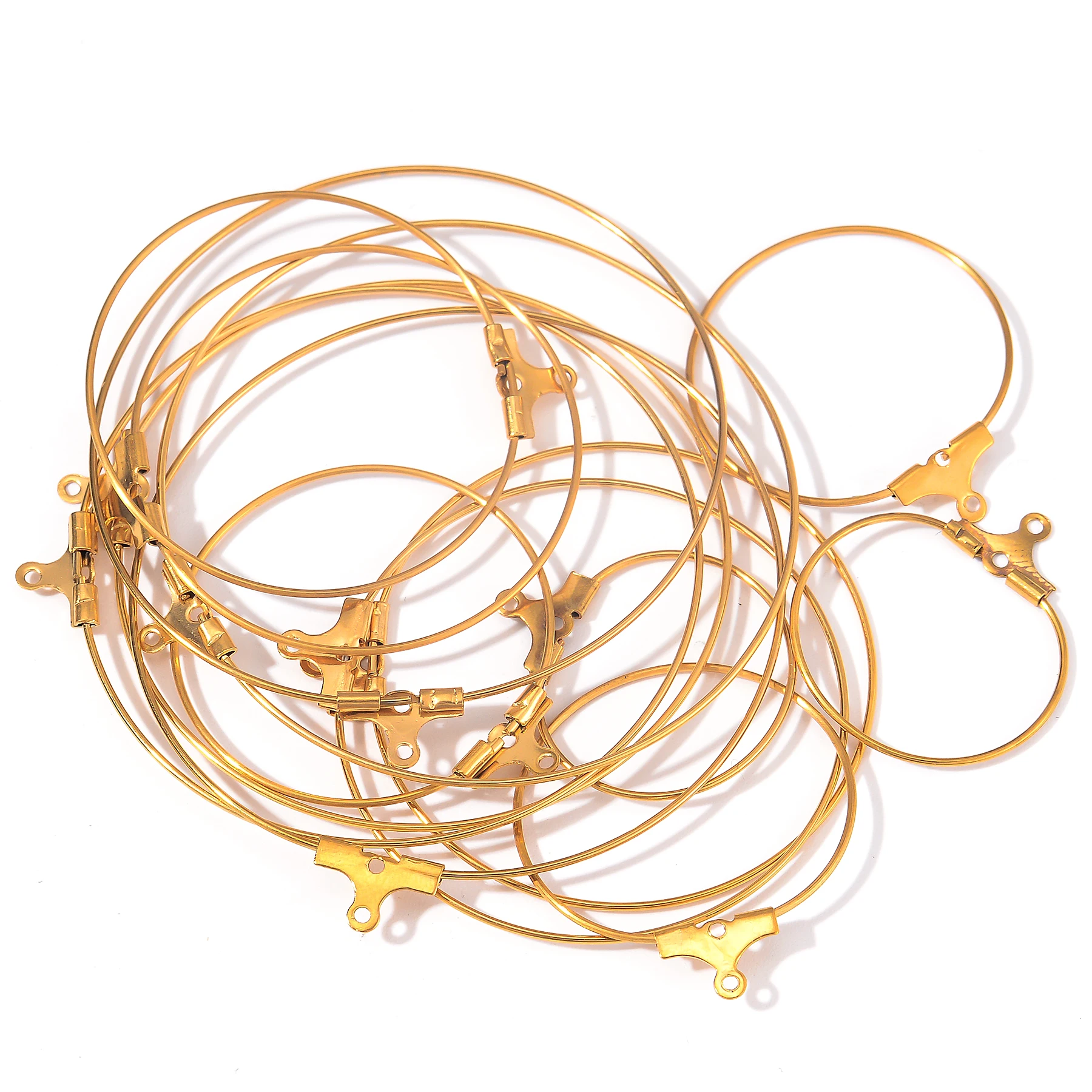 Großhandel 20 Stück Edelstahl-Ohrhaken, Ohrstecker-Verbinder, DIY-Ohrring-Zubehör, Hängeanhänger, Schmuckherstellung – Detail 3