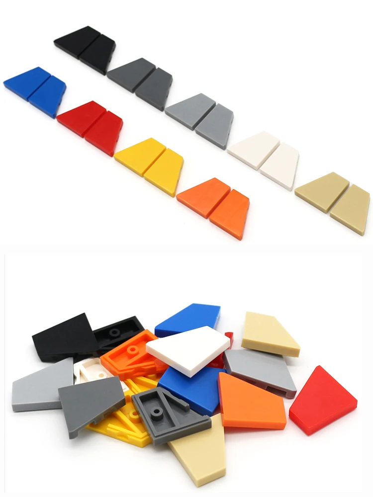 20 Sets Modifizierte 2x2 Keil-Fliesen Links und Rechts MOC Teile 7828 7829 Zubehör für Bausteine Konstruktionsplatten Spielzeug