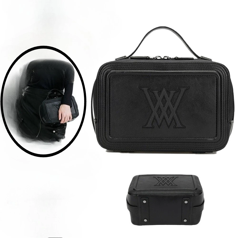 

Golf Players Essential Pouch - Rigid & Quick-Clean PU Leather Case, Compact Golf Accessory Organizer