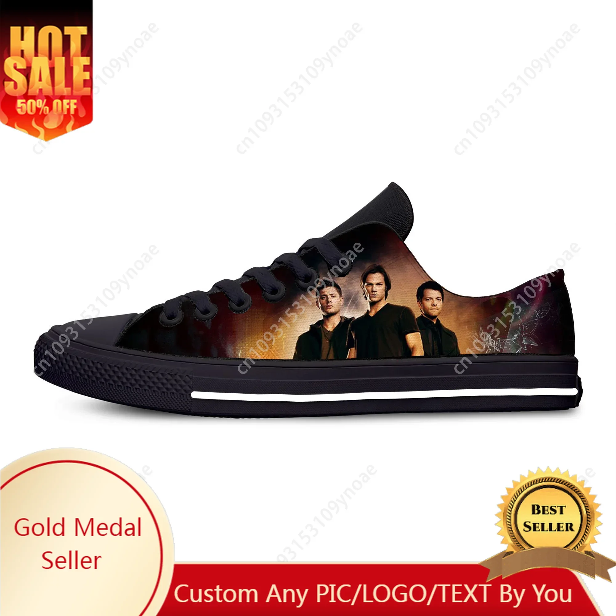 Hot Supernatural Winchester Bros Fashion Funny Cool Casual Shoes Low Top Lightweight Men Women Sneakers Breathable Board Shoes