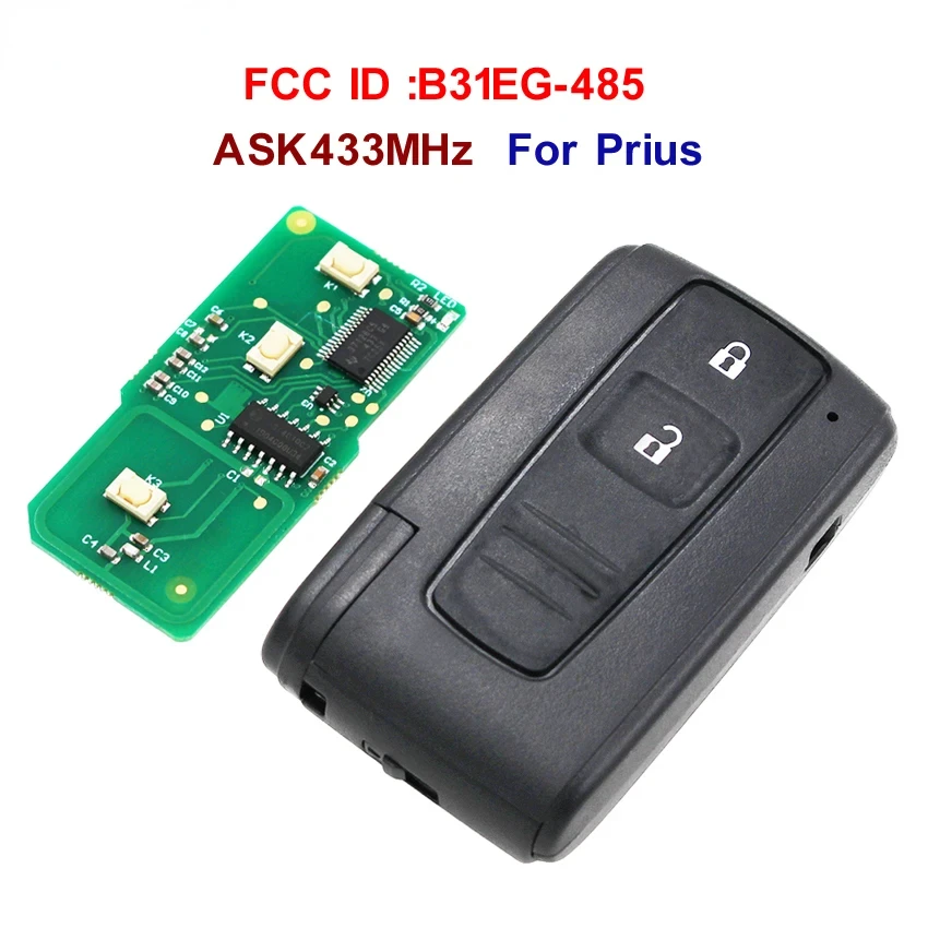 

2 Button ASK 433MHz Keyles Go Remote Key for Toyota Prius FCC ID: B31EG-485 TOY43 M0ZB31EG / MOZB31EG