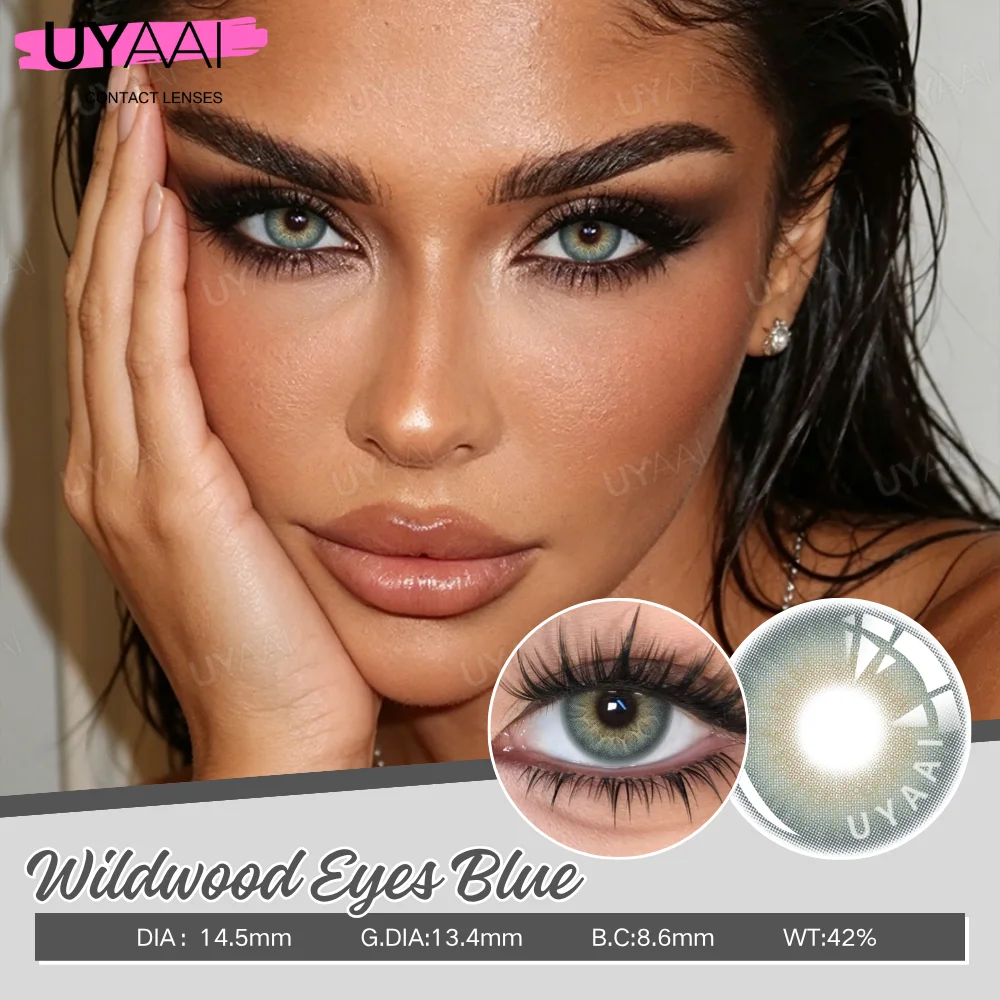 UYAAI Siri Series Natural Colored Pupils for Eyes High Quality Colored Lenses Gray Lenses  Blue Eye Contacts 14.0/14.20mm Yearly