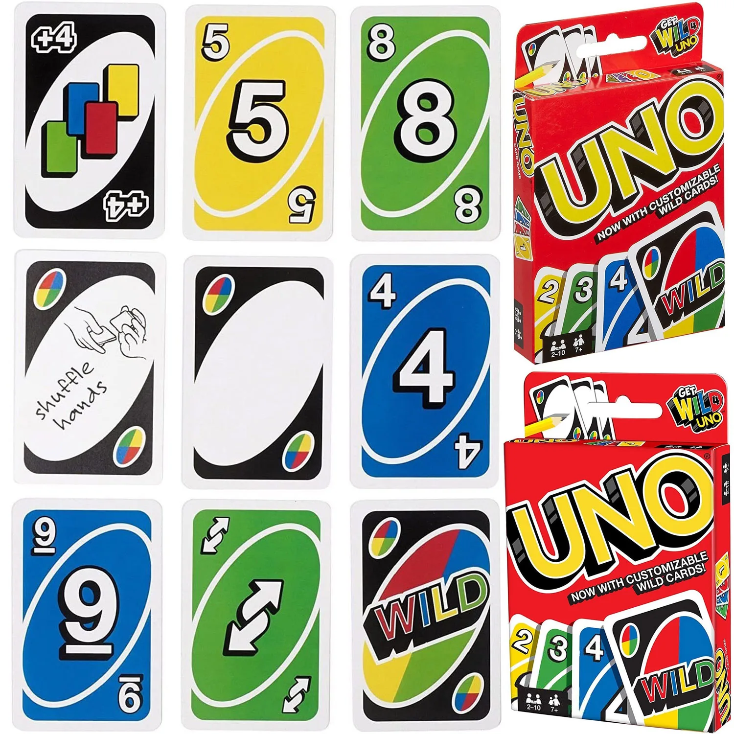 UNO WILD Card Game Mattel Games Genuine Family Funny Entertainment Board Game Fun Poker Playing Toy Gift Box Uno Card