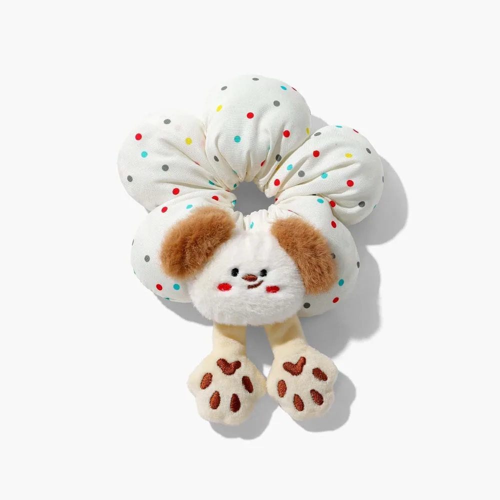 

Hair Tie Cartoon Animal Butt Hair Rope Cute Cloth Cotton Filled Scrunchies Headwear Embroidery Plaid Flower Hair Ring Gifts