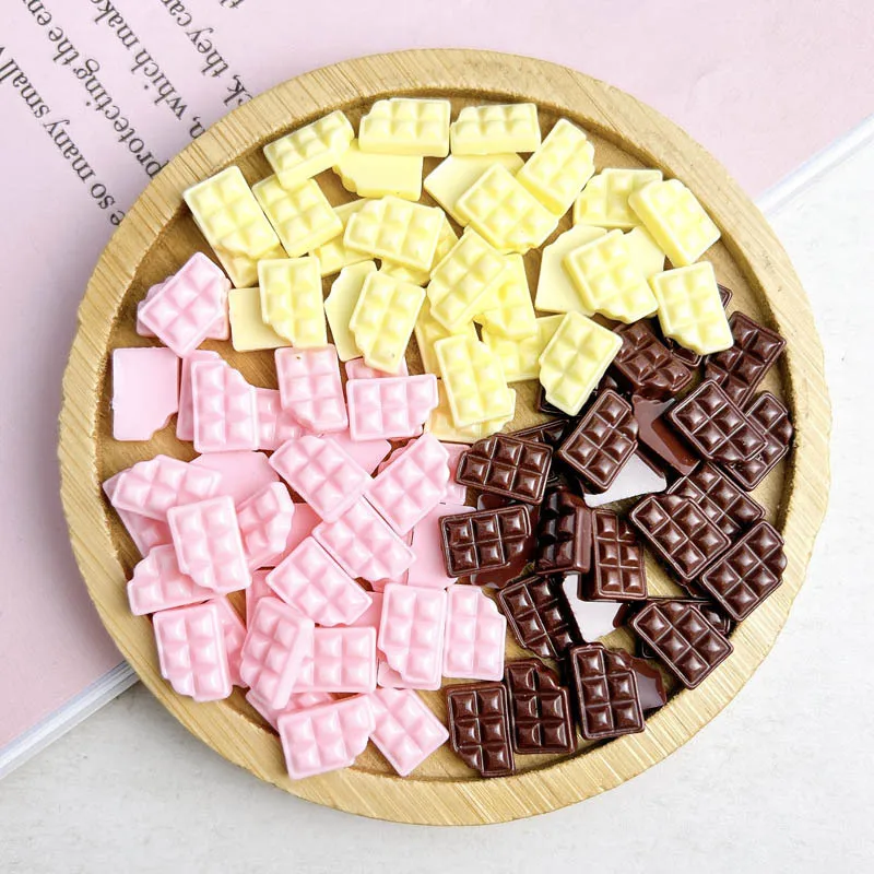 50pcs Resin Chocolate Nail Charms Cream Flatback Nail Art Decoration Accessories DIY Ornaments Crafts