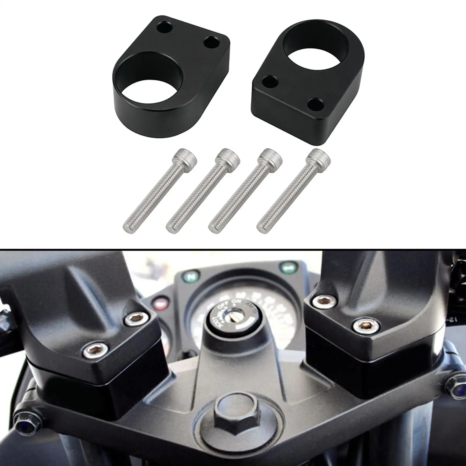 Motorcycle Bar Mount Clamps Raised Handlebar Riser Handlebar for Kawasaki