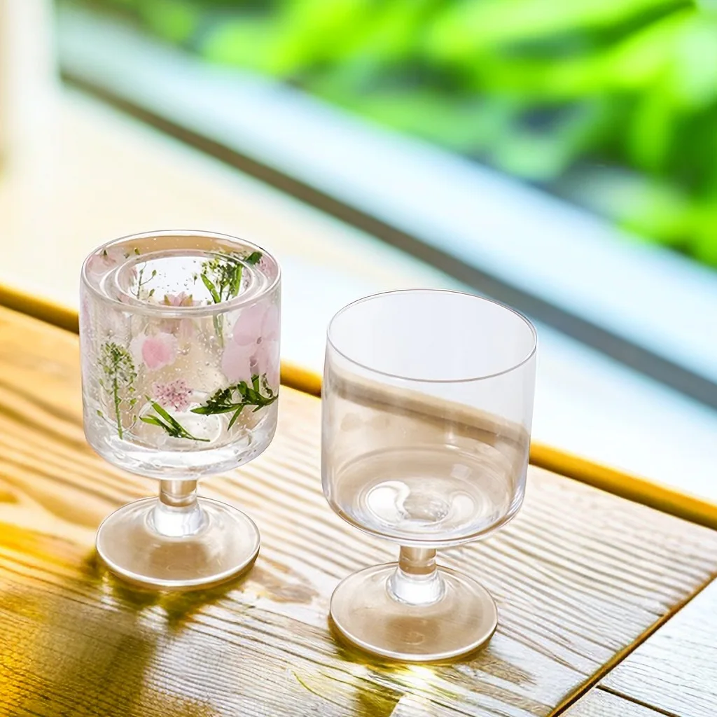 20Pcs 2oz Disposable Hard Plastic Goblet Dessert Cups Transparent Mousse Pudding Ice Cream Yogurt Container Baking Party Supplie
