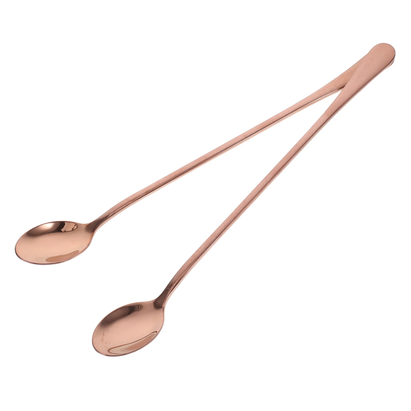 

2Pcs Stainless Steel Spoon Long H Rose Gold Bar Accessories Cocktail Mixing Stirrers Creative Use Home Bars Coffee