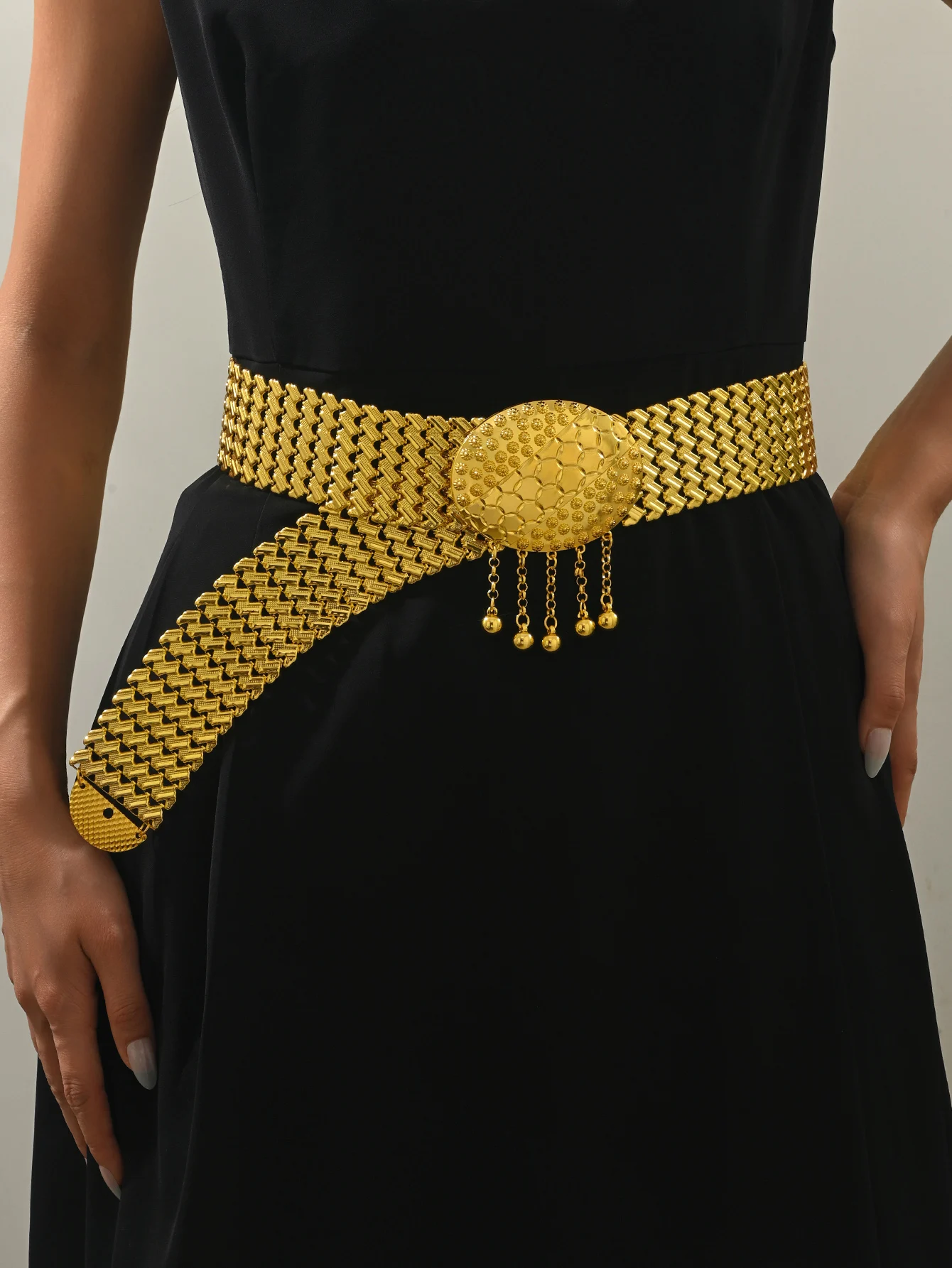 حزام العروس التركية المطلي بالذهب لتزيين الخصر، حزام معدني ناعم، رداء زفاف نسائي على الطراز العرقي القديم، حزام مزخرف