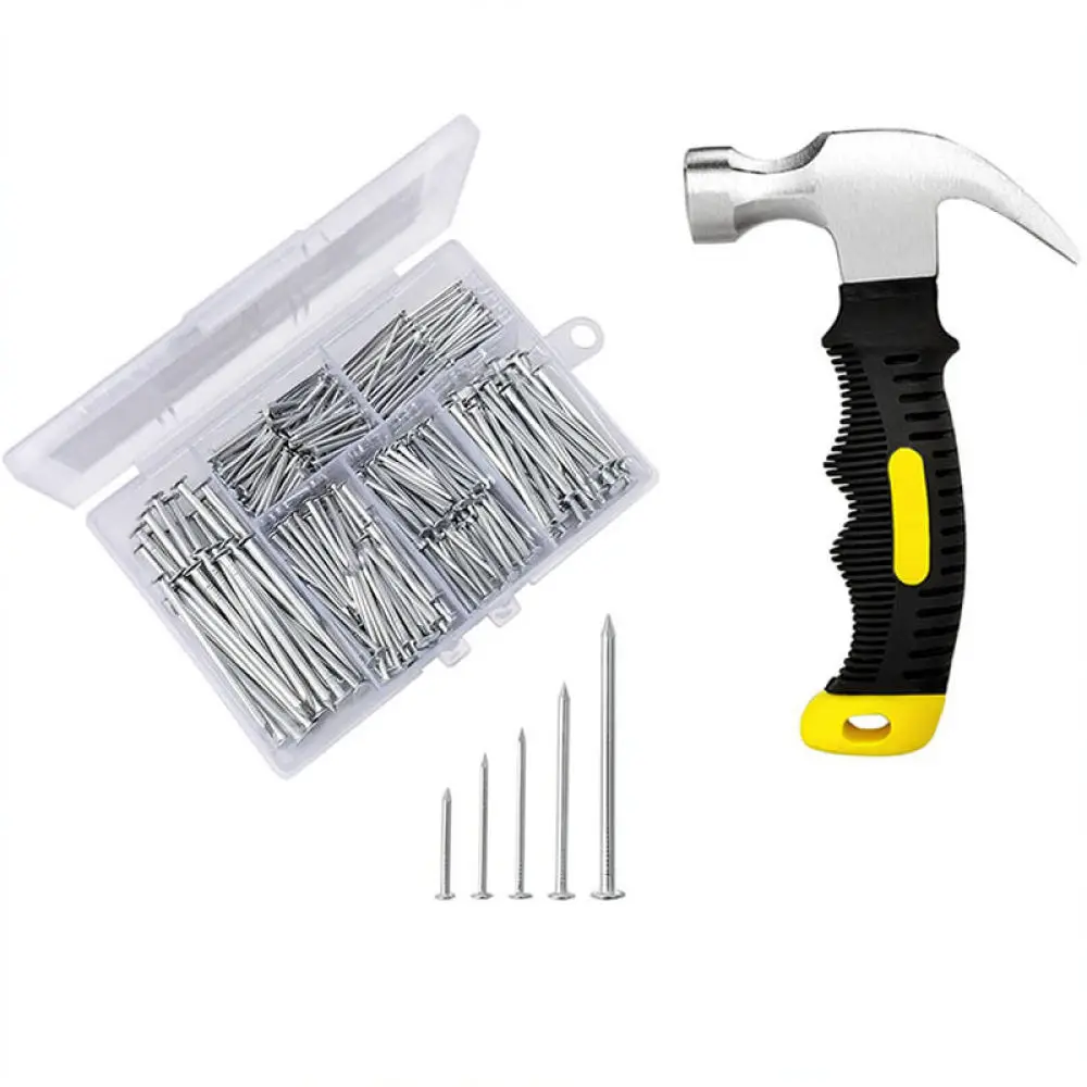 Assortment Wall Nails Iron Hardware Kit For Picture Framing Wood Board Hanging Heavy Duty Fasteners Essential Household Fixings