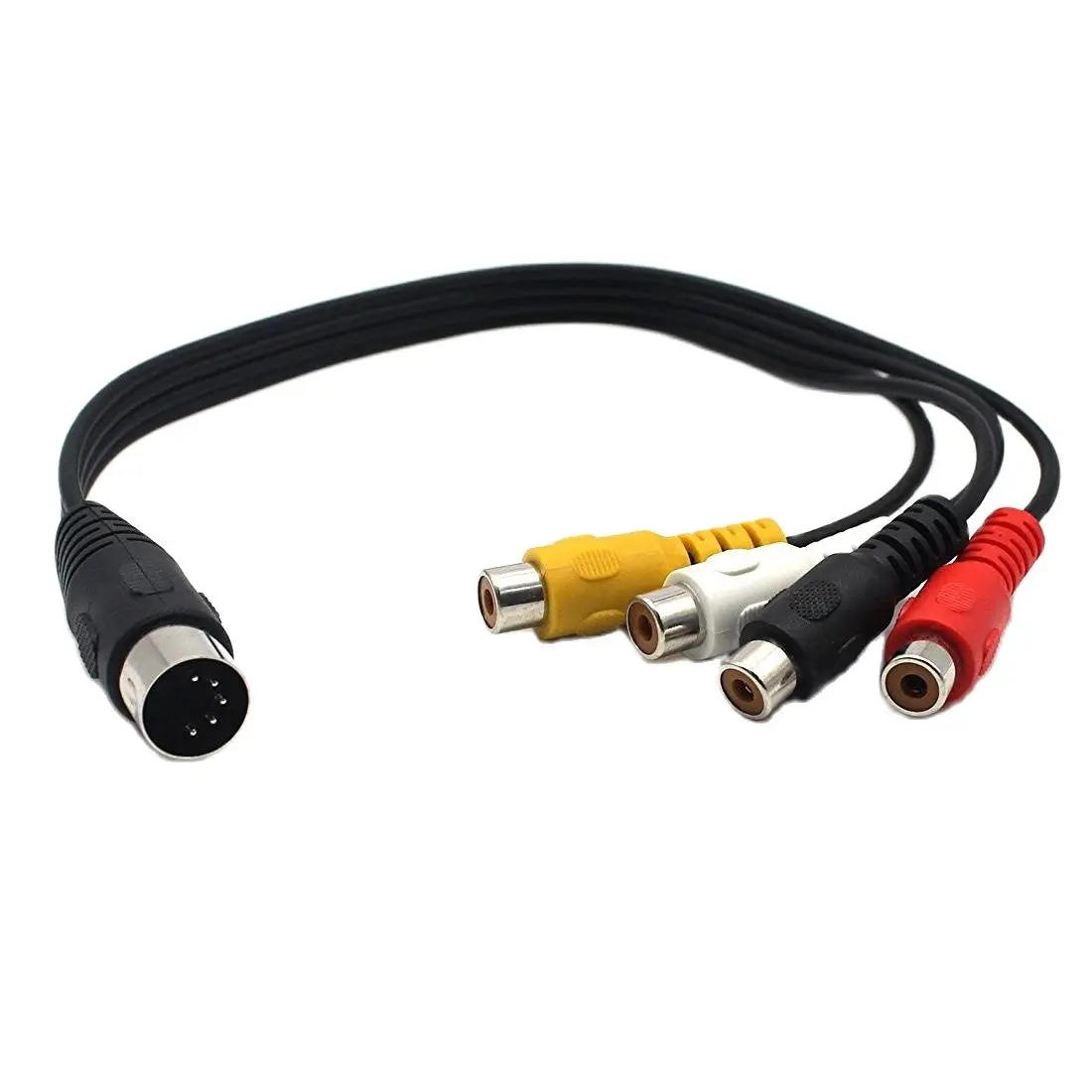 1FT DIN MIDI 5 Pin Male to 4 x RCA Female Cable MIDI DIN 5 Pin Male Din Plug to 4 x RCA Phono Female Plugs Audio Cable 0.3m/30cm