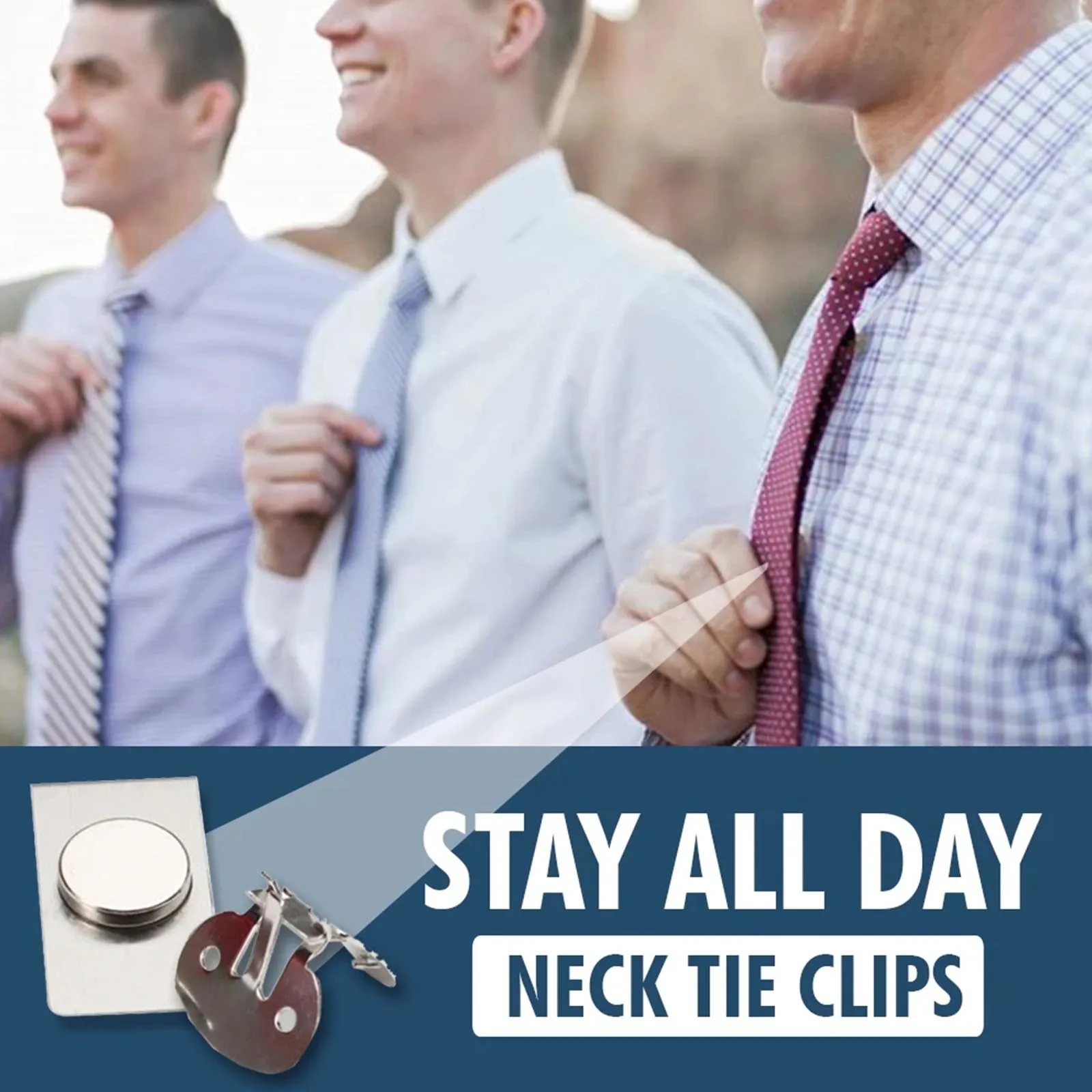 1Pc Tie Stay คลิปแม่เหล็กที่มองไม่เห็นสแตนเลส Anti-Wrinkle Cufflinks Anti-ลอยและ Anti-Swing tie ผู้ถือคลิป