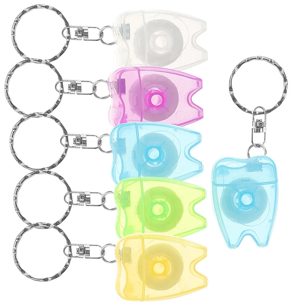 Keychain Floss Picks com chaveiro, Palito portátil, Escolhas Dental Floss, Caixa