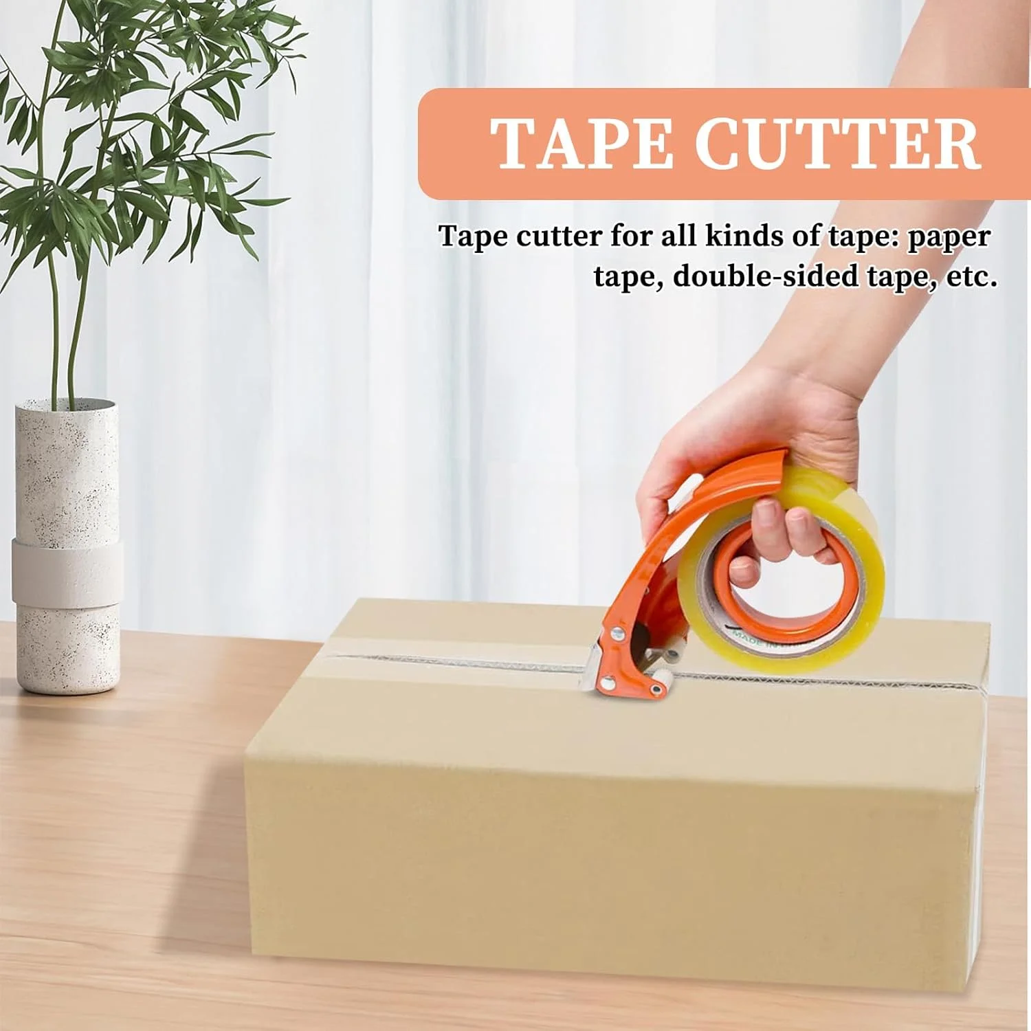 Transport Packaging Tape Dispenser, Heavy Duty Metal Packaging Tape Gun, Handheld Tape Cutter