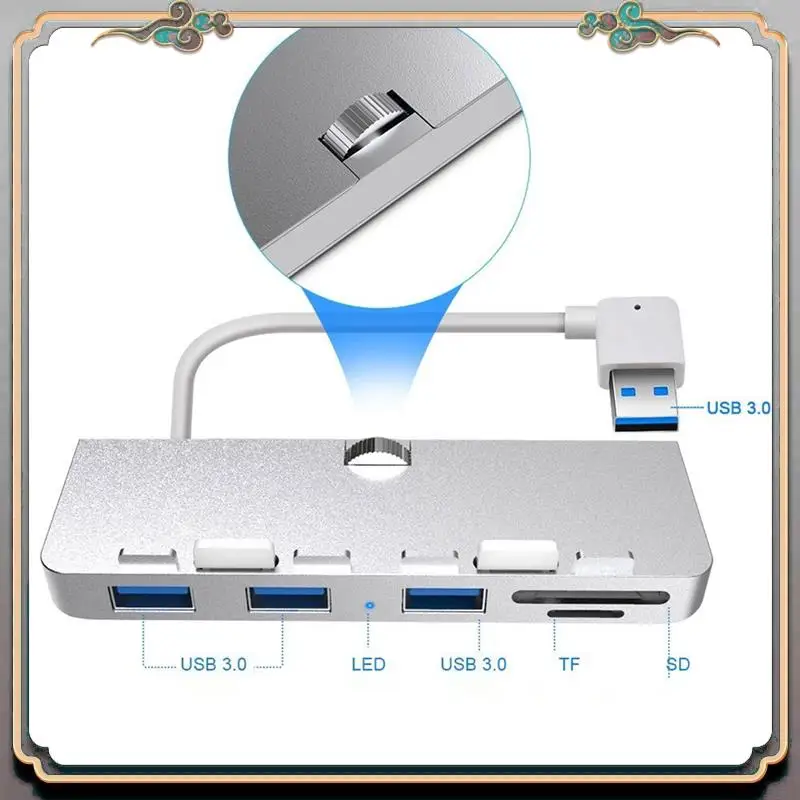 Durable 5 In 1 For Imac USB 3.0 HUB With USB3.0 PD TF/SD Reader Card Usb Splitter For 2012-2019 OS X 10.6 And Higher Versions