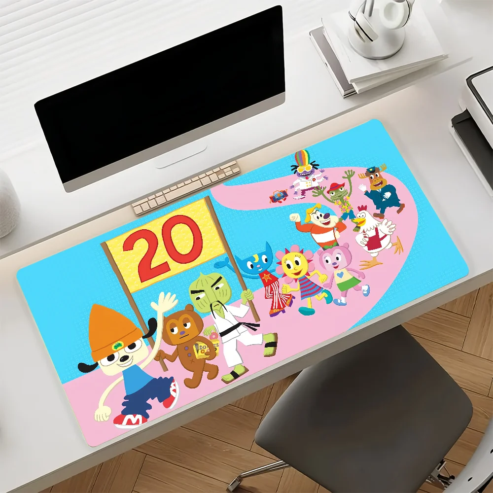 Game P-PaRappa The Rapper Mouse Pad Large Non-Slip Waterproof Mat Stitched Edge Keyboard Pad for Gaming Daily Office