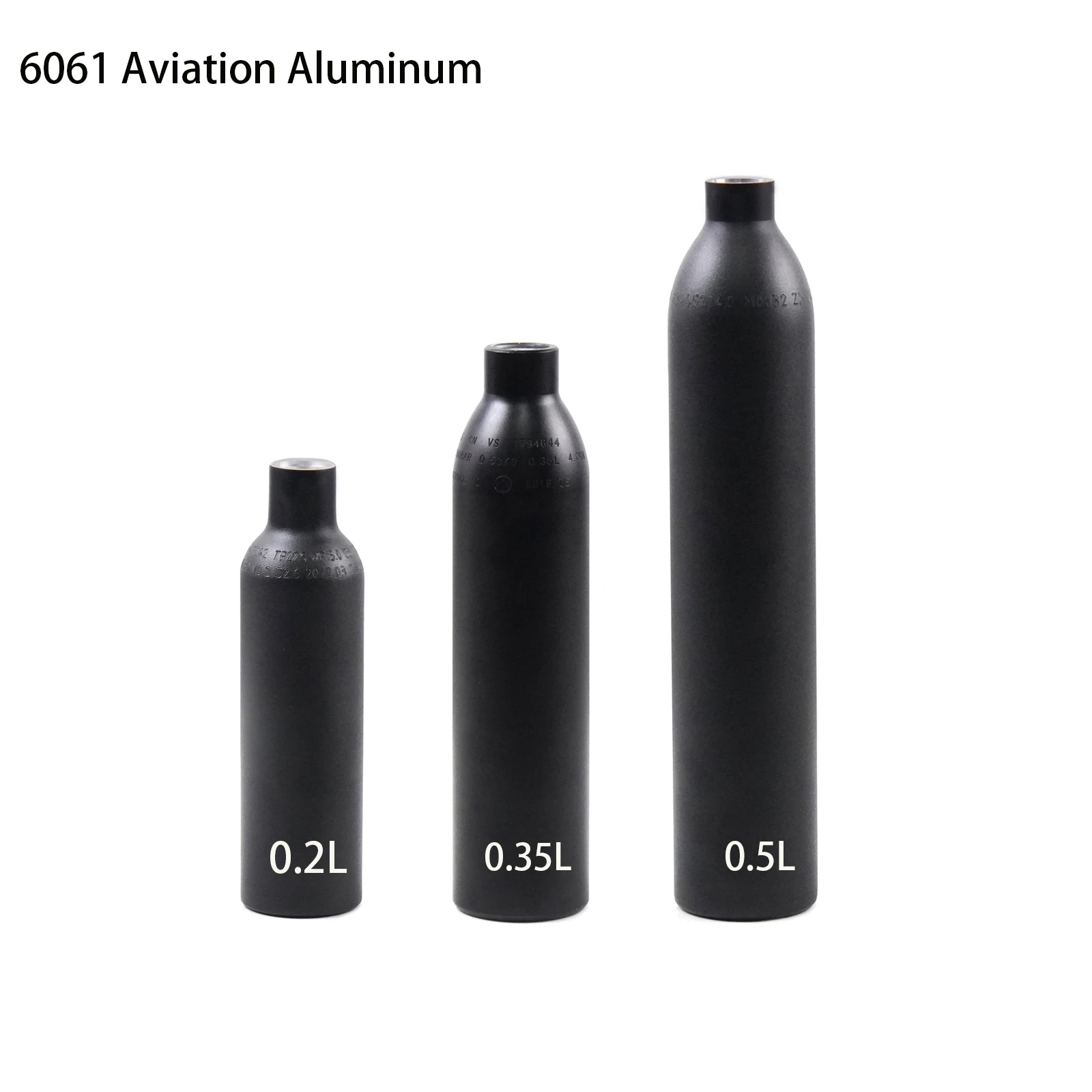 1PC High Pressure Compressed Air Tank Gas Cylinder CO2 Bottle 0.2L/0.35L/0.5L 3000psi 20MPa 200bar M18*1.5 for Diving Aquarium