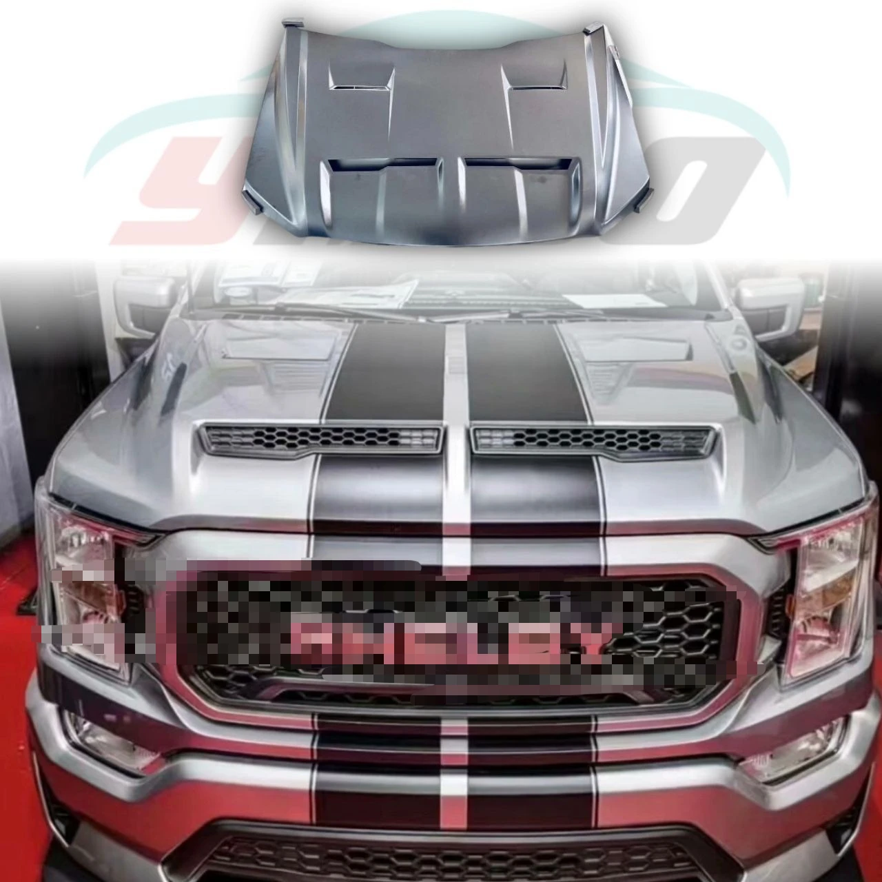 Upgraded Shelby Carbon Fiber Front Engine Cover for Ford Raptor F150 Modification