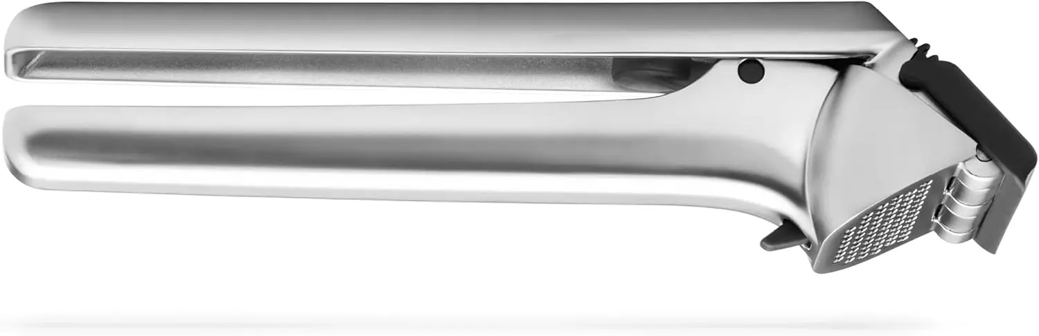 

Очистка чеснока Garject 2-в-1, пресс для чеснока и мясорубка с выталкивателем чеснока, хромированный цинк — черный