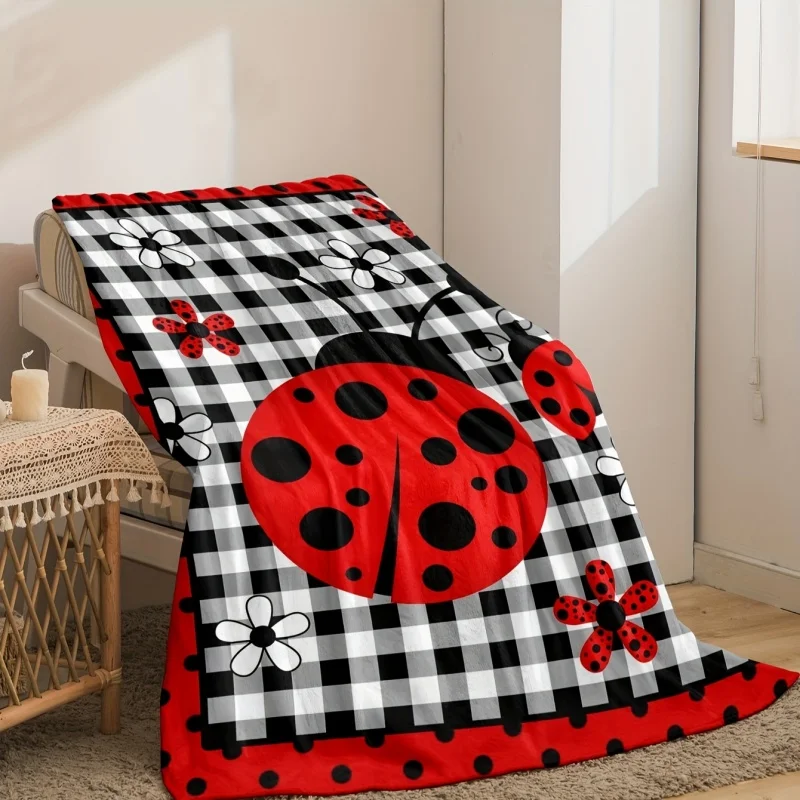 Newest Blanket Gold Black Love Heart Polka Dot Print Flannel Blanket Modern Luxury Soft Warm Large Throw Blanket