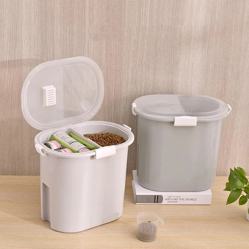 Dog food and cat food storage barrel sealed moisture-proof barrel dog food and cat food barrel large capacity storage barrel