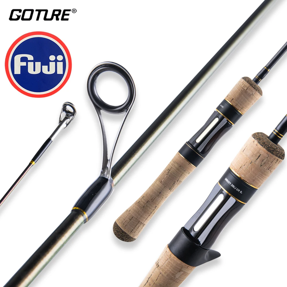 

Goture Spinning/Casting Lure Rod with FUJI Guide Ring Ultra-Light Carbon Fiber Rod with Cork Handle Fast Trout Fishing Rods