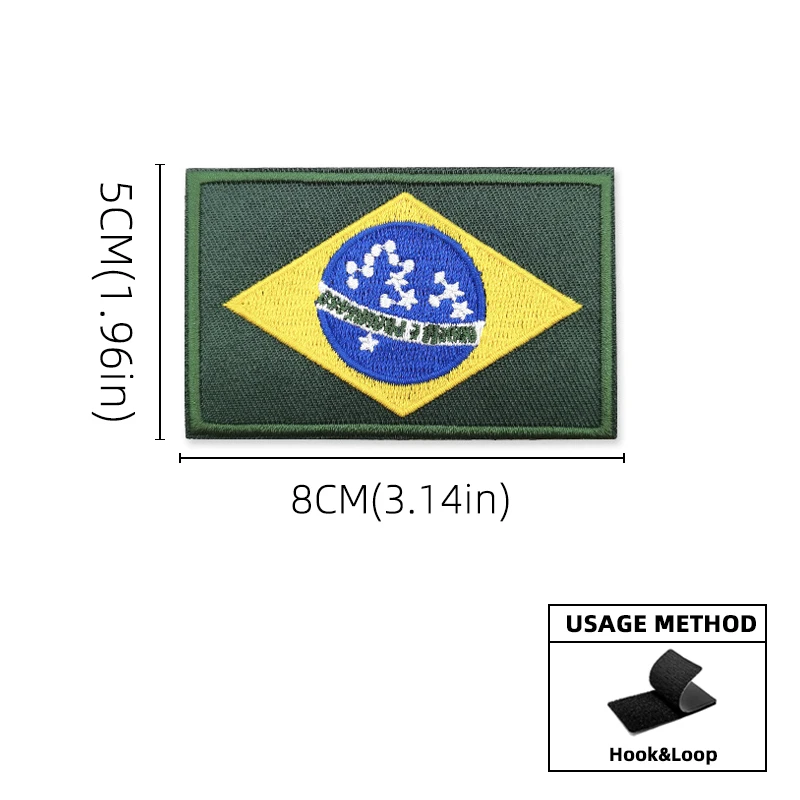 Embroidery National Flag Patch Russia Spain France EU Tactical Military Patch Army Backpack Fabric Decoration Patches on Clothes