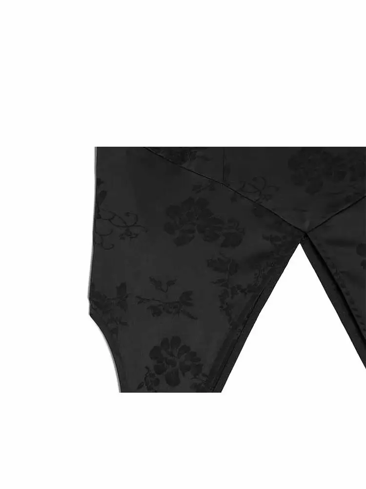 Sukienka midi damska letnia bez rękawów z dekoltem w serek, seksownym odkrytymi plecami, żakardową dekoracją, uniwersalna sukienka damska w jednolitym kolorze.