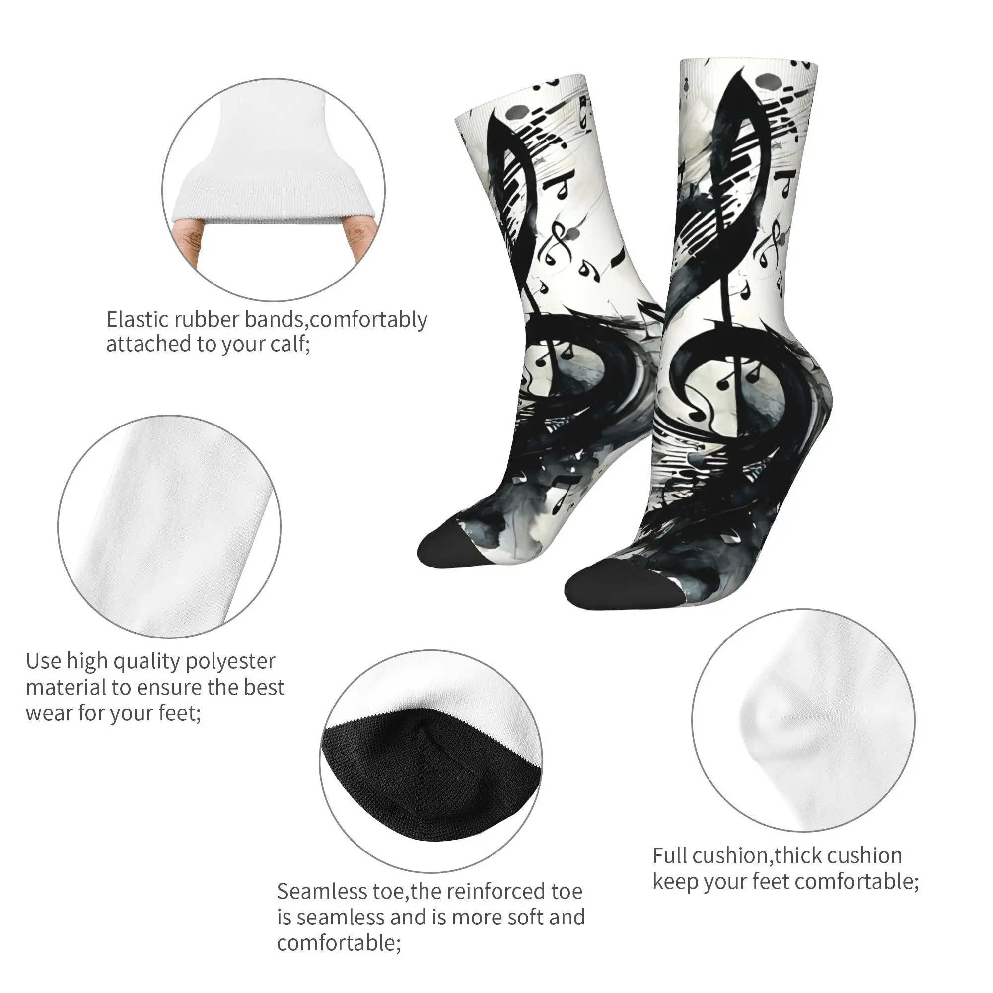 Musical Notes Magnificent Socks Male Mens Women Spring Stockings Printed