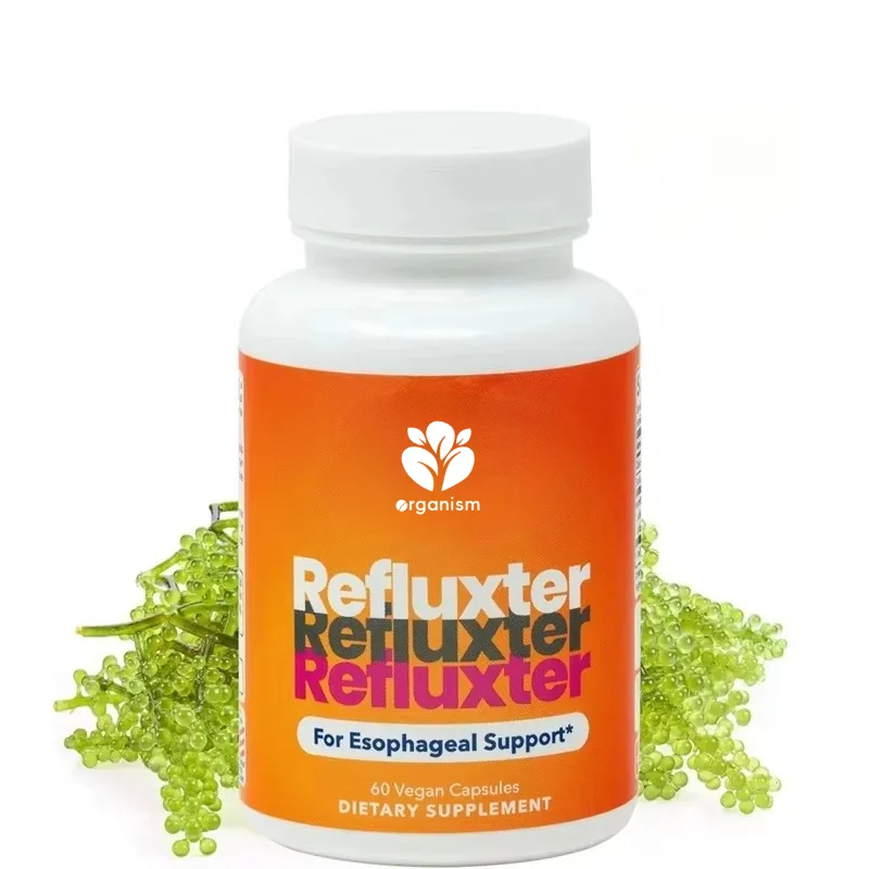 REFLUXTER natural acid reflux sodium alginate supplement - esophageal rescue supports indigestion and relieves stomach pain
