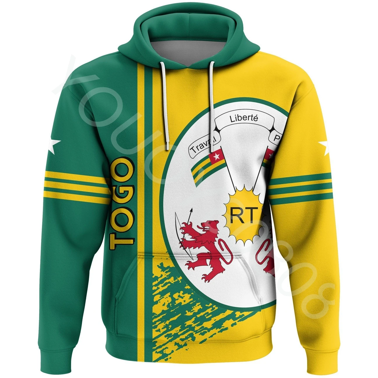 

New African Clothing Togo Action Logo Pullover Hoodie Men's Women's Casual Street Zip Hoodie New Sweater