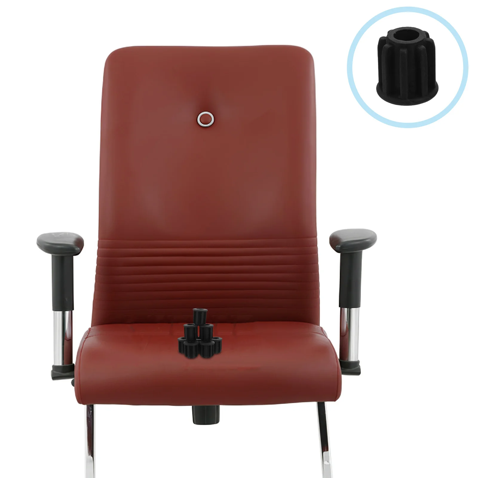 

30Pcs Chair Protective Foot Caps Office Chair Caster Socket Sleeves Black Non Slip Plastic Furniture Leg End Caps Replacement