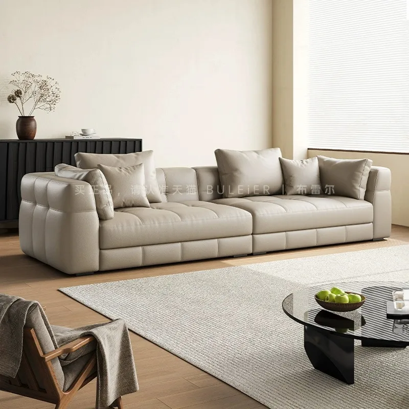 

Итальянский минималистичный кожаный диван для гостиной, простой современный прямой ряд